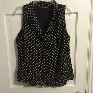 Sleeveless polka dot blouse Jones New York
